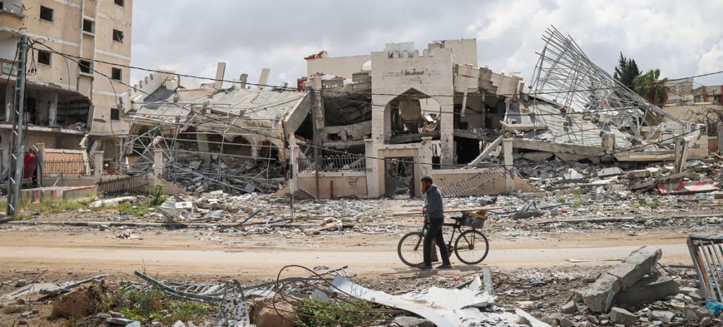 Khan Younis lies in ruins following the withdrawal of Israeli forces.
