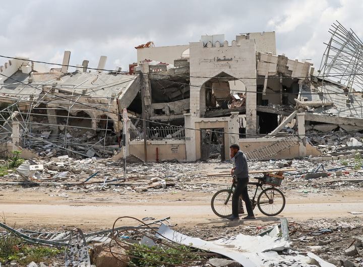 Khan Younis lies in ruins following the withdrawal of Israeli forces.