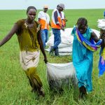 Airdrops in Nyueny, Upper Nile state, South Sudan.